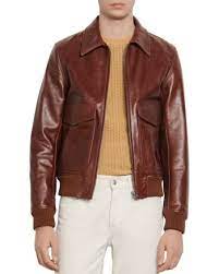 Sandro Slim Fit Aviator Vintage Leather Jacket Men Bloomingdale S Vintage Leather Jacket Mens Leather Jacket Vintage Leather Jacket
