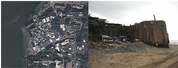 Mahim Fort. (Left) Google Earth view of ...