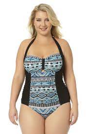 19 99 Allure Juniors Plus Size Keyhole Front Halter One Piece Swimsuit One Piece Plus Size Plus Size Swimsuits