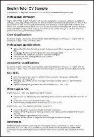 Esl Teacher Job Description Resume Unique English Tutor Cv Sample Teacher Resume Template Teacher Resume Teacher Resume Examples