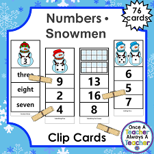 Clip Cards Numbers Snowmen In 2020 Clip Cards Daily Math Practice Math Workshop