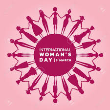 Woman's day is an american women's magazine that covers such topics as homemaking, food, nutrition, physical fitness, physical attractiveness, and fashion. International Women S Day With Pink Purple Woman S Holding Hands To Circle Banner Vector Design Royalty Free Cliparts Vectors And Stock Illustration Image 94688221