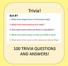 Perhaps it was the unique r. Trivia 100 Questions And Answers By Ashley Aldinger Tpt