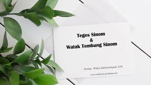 Guru gatra, yaiku cacahe larik saben pada. Teges Sinom Lan Watak Tembang Sinom