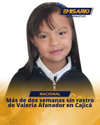 🚨 Más de dos semanas sin rastro de Valeria Afanador en Cajicá Valeria  Afanador, una niña de 10 años con síndrome de Down, continúa desaparecida  en Cajicá y su familia denuncia graves