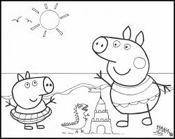 Peppa pig cool and interesting george pig and his toy dinosaur. Peppa Pig Birthday Coloring Pages Coloring Home