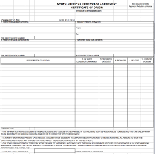 Free General Customs Nafta Commercial Invoice Template Pdf Word Excel