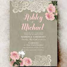 Shabby Chic Wedding Invitation Lace Wedding Invitation Peony Flowe Wedding Invitations Rustic Blush Pink Wedding Invitations Shabby Chic Wedding Invitations