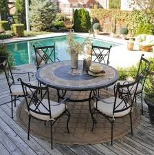 Palazetto Strada 60 Inch Round Mosaic Dining Set Seats 6 Contemporary Patio Furniture And Outdoor Furniture 5 Round Patio Table Patio Table Set Patio