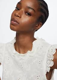 MANGO Embroidered Cotton Top