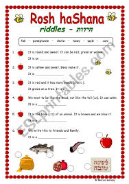What happened to the man who pondered all the reasons to give up drinking in the new year? Jewish New Year Riddles Esl Worksheet By Mariong