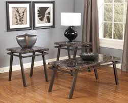 Everly quinn goldie 3 piece occasional set with white faux marble and gold finish. Signature Design By Ashley Paintsville Occasional Table Set With Metal Bases Faux Marble Tops Royal Furniture Occasional Group