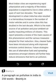 Bacteria feed on this algae and this decreases the amount of oxygen in the water body, severely affecting the aquatic life there. Paragraph On Pollution Brainly In