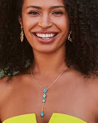 Kendra Scott Teal Necklace And Earrings Custom Kendra Scott Gold Variegated  Teal Magnesite Elle Earrings