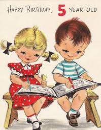Birthday Card For 5 Year Old Boy Happy Birthday 5 Year Old Coloring 1950s Vintage Hallmark In 2020 Vintage Birthday Cards Vintage Birthday Hallmark Greeting Cards