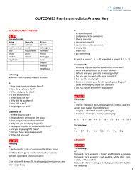 Answer key test 7, paper 1: Outcomes Pre Intermediate Answer Key