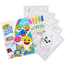 Crayola 757103 Baby Shark Wonder Pages Mess Free Coloring Gift Kids Indoor Activities At Home Crayola Free Baby Stuff Shark Coloring Pages Baby Shark