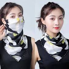Chiffon Scarf Face Mask With Ear Loops Breathable Washable Etsy In 2020 Chiffon Scarf Beaded Chiffon Womens Scarves