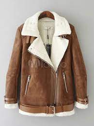 Damen Wildleder Jacke 2021 Lammfellmantel Lambswolle Brauen Zip Up Belt Motorrad Jacke Winter Jackets Women Fur Jacket Women Coats For Women