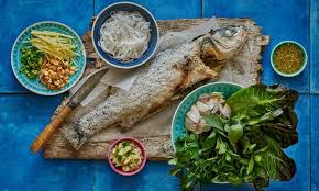 Miang kam pernah la dgr & cara makan pun mcm miang kam. Salt Crust Fish Rice Noodle And Lettuce Parcels Miang Pla Pao Recipe Eat Your Books