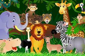 Zoo animals are great for kids to learn about. Google Image Result For Http Www Muralswallpaper Co Uk Sites Default Files Styles Product Full Publi Animal Mural Jungle Animals Mural Cartoon Jungle Animals
