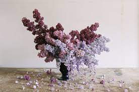 Purple Flower Arrangement With Wisteria And Lilacs Annevanmidden Purple Flower Arrangements Purple Flowers Flower Arrangements