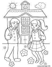 Retrouvez plus de 7 000 coloriages à imprimer, chaque coloriage est inédit. Coloriage Fille Et Garcon Rentree Scolaire Dessin Ecole A Imprimer