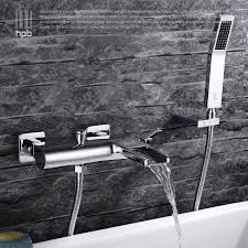 Rubinetti per vasca da bagno speciali. Hpb Ottone Cascata Muro Del Bagno Montato Vasca Da Bagno Rubinetto Miscelatore Acqua Calda E Fredda Rubinetti Chrome Palmare Soffione Doccia Tub Faucet Bath Tub Faucetbathroom Bath Aliexpress