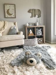Small Grey Grizzly Bear Rug Woodland Nursery Etsy Baby Room Decor Nursery Baby Room Mountain Nursery