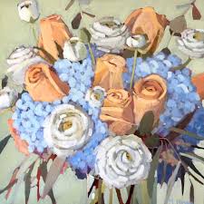 The man walked slowly downstairs and out into the garden. Melanie Morris Art Home Facebook