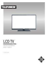 Telefunken L32h125a3 Instruction Manual Pdf Download Manualslib