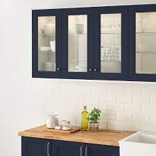Accent doors are a great way to personalize your new kitchen. Axstad Glass Door Matte Blue 15x40 38x102 Cm Ikea Glass Kitchen Cabinets Glass Kitchen Cabinet Doors Smoked Glass