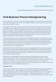 Ford Business Process Reengineering Essay Example