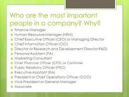 These may involve assisting with assistant finance manager resume help. Job Descriptions And Dream Jobs March 20 Common Business Job Titles 1 Finance Manager 2 Human Resource Manager Hrm 3 Chief Executive Officer Ppt Download