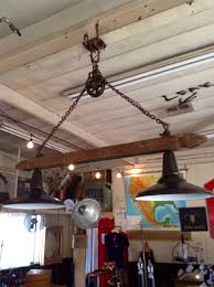 Industrial Yoke Pulley Light Designed And Built By Crowsnestinc Pulley Light Hanging Ceiling Lamps Pool Table Lighting