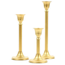 Vintage Brass Metal Candlestick Set
