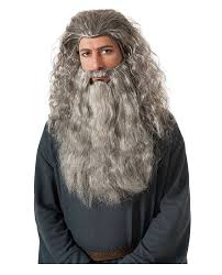 Gandalf Hagrid Wizard Merlin Magician Zeus Long Wig And Beard White Costume Beard Costume Grey Beards Costume Wigs