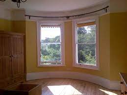 We'll do the shopping for you. Curtain Pole For Curved Bay Window With Only Three Brackets Bay Window Curtain Poles Bay Window Curtain Rod Bay Window