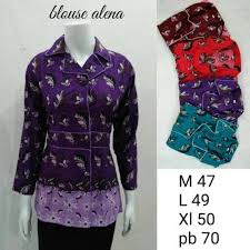 Rekomendasi baju santai untuk remaja. Blouse Batik Atasan Batik Baju Kerja Batik Wanita Modern Baju Batik Dfba140 Elevenia