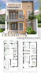 Home Design Plan 7x15m With 4 Bedrooms Samphoas Com Duplex House Design Home Design Plan House Layout Plans