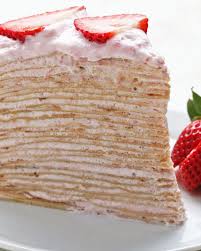Strawberry Banana Crepe Cake Recipe By Tasty Recipe Banana Crepes Crepe Cake Recipe Chocolate Crepes