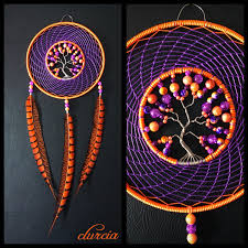 Le Chouchou De Ma Boutique Https Www Etsy Com Fr Listing 532835062 Attrape Reves Et Arbre De Vie Oran Purple Dream Catcher Dream Catcher Dream Catcher Mobile