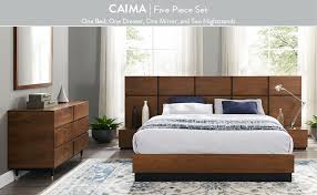 These complete furniture collections include everything you need to outfit the entire bedroom in coordinating style. Amazon Com Modway Caima 5 Piece Bedroom Set Walnut Furniture Decor