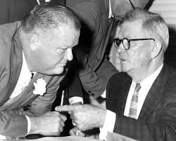 Florida Memory • Senator L.K. Edwards listening to Senator B.C. Pearce  during talk