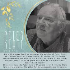 It's with a heavy heart we announce the passing of former owner of Forrests  Music, Peter Klatt. He was a business visionary, tireless advocate for  musicians and music business, and a pillar