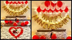 Anniversary Decoration Ideas At Home Romantic Room Decor Ideas Party De In 2020 Surprise Birthday Decorations Anniversary Decorations Anniversary Party Decorations