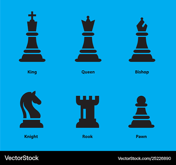 Chess pieces flat six objects including king – Royalty-Free Vector |  VectorStock