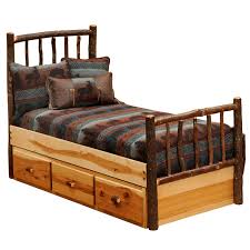 Our newest design, the logan bed, is made from solid hickory. Rustic Beds Full Size Hickory Traditional Log Bed With Underbed 3 Drawer Dressers Black Forest Decor