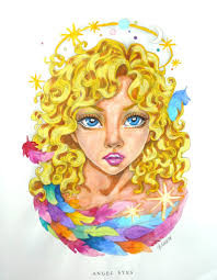 After stuggling with another folk art piece inspired by the art work of  Cindy Landi, I'm beginning to think that this type of painting is not  suited to watercolour paints. I'd appreciate