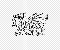 Comic image of welsh dragon in black and white. St Davids Flag Of Wales Welsh Dragon Coloring Book Welsh Dragon St Davids Flag Of Wales Welsh Dragon Png Pngwing